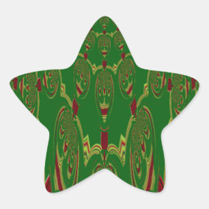 Sticker Étoile Robots verts