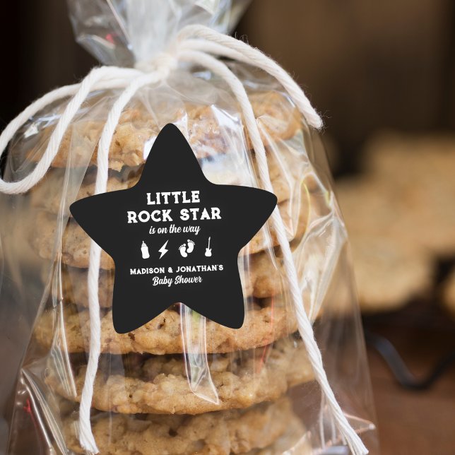 Sticker Étoile Rock N Roll Baby shower Edgy Little Rock Star (Rock N Roll Baby Shower Edgy Little Rock Star Star Sticker)