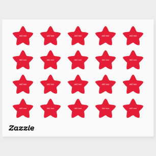 Sticker Étoile Rouge clair, modèle de texte blanc