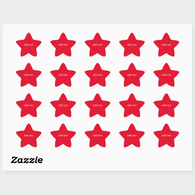 Sticker Étoile Rouge clair, modèle de texte blanc (Feuille)