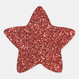 Sticker Étoile Rouge roux brillant et brillant