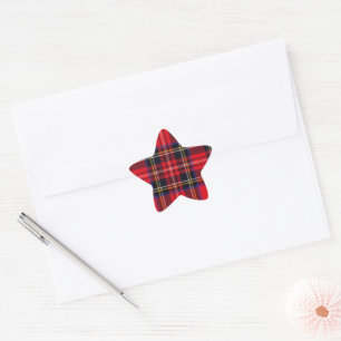 Sticker Étoile Royal Stewart tartan rouge noir plaid
