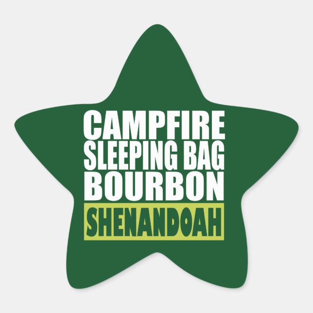 Sticker Étoile Sac couché de feu de camp Bourbon Shenandoah (Devant)