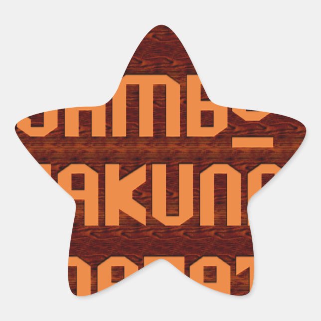 Sticker Étoile Salutation africaine : Jambo Hakuna Matata Wood De (Devant)