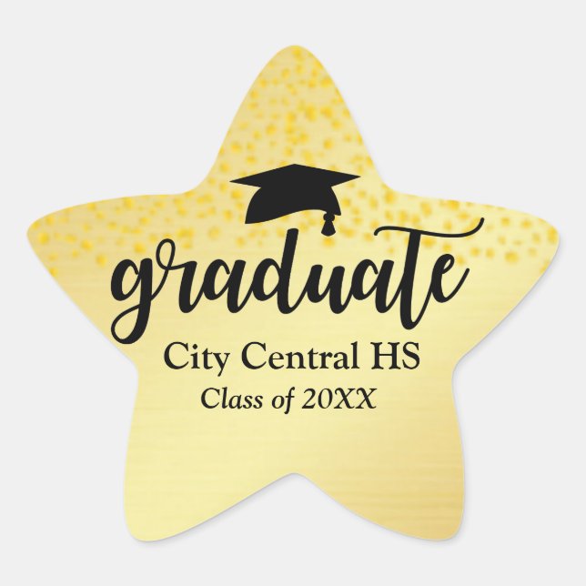 Sticker Étoile Sceau de l'enveloppe de graduation Gold Star 2018 (Devant)