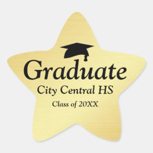 Sticker Étoile Sceau de l'enveloppe de graduation Gold Star 2018
