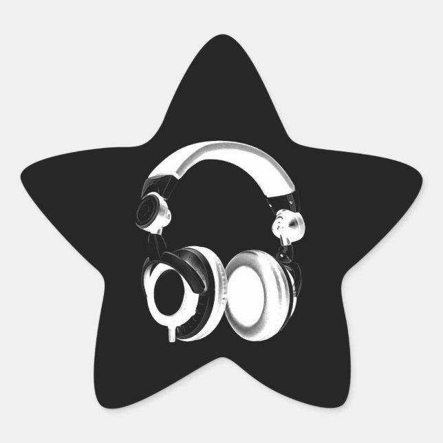 Sticker Étoile Silhouette pour casque noir et blanc (Devant)