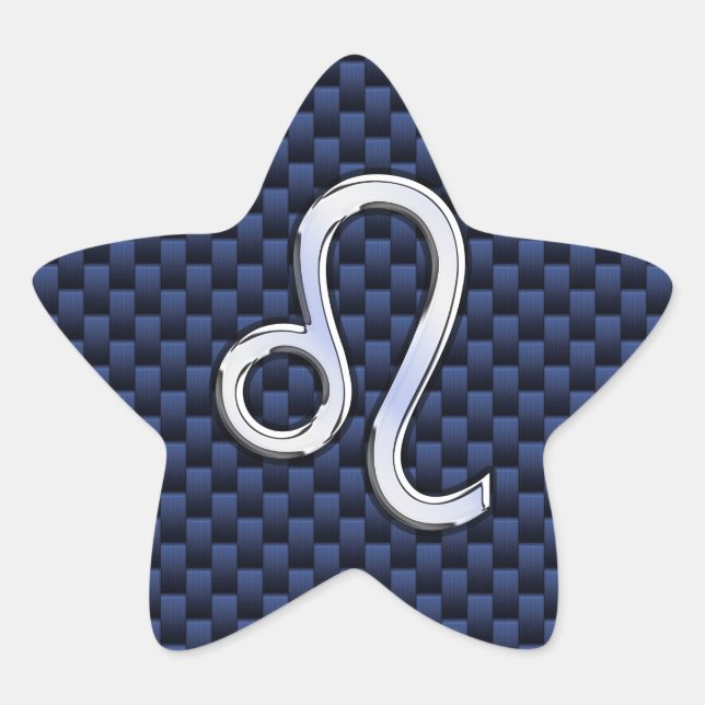 Sticker Étoile Silver Leo Zodiac symbole de la marine carbon Fibe (Devant)