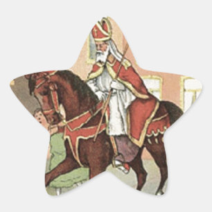Sticker Étoile Sinterklaas Dutch St. Nick Vintage St. Nicholas