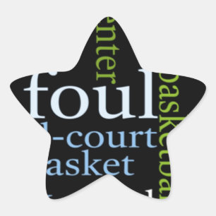 Sticker Étoile Slam Dunk of Words : Jeu de basket-ball des champi