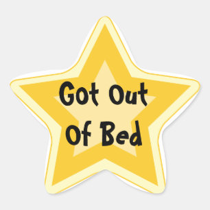 Sticker Étoile Sorti du lit - Prix Sarcastic Gold Star