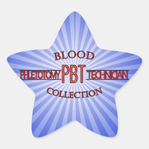 STICKER ÉTOILE SPÉCIALISTE PBT PHLEBOTOMY TECH COLLECTION SANGUIN