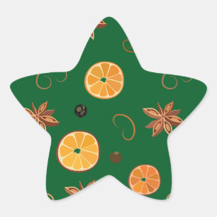 Sticker Étoile Spices et Oranges motif