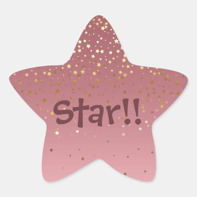 Sticker Étoile "Star" Rose Gold Étoiles Brillantes (Devant)
