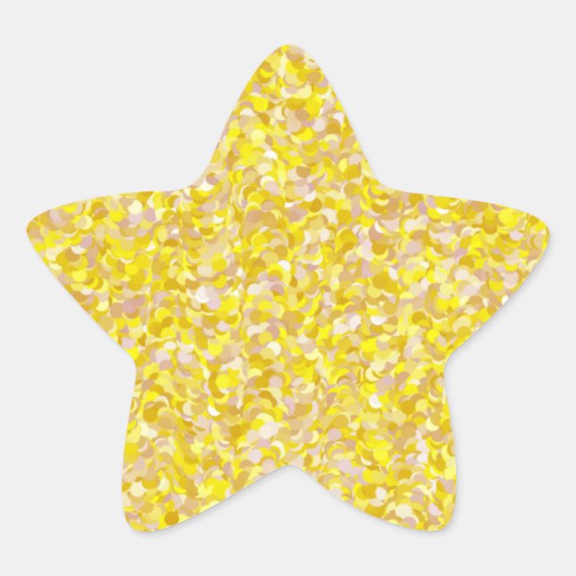 Sticker Étoile Star Yellow Abstract Glitter Background (Devant)
