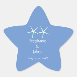 Sticker Étoile Starfish Cute Couple Cornflower Bleu Mariage Cool
