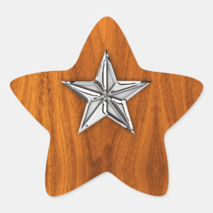 Sticker Étoile Style Chrome Star nautique sur le plateau de teck