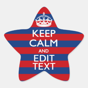 Sticker Étoile Stylé KEEP CALM et votre texte sur les bandes