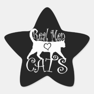 Sticker Étoile Stylé Véritable Homme Aimer Chats