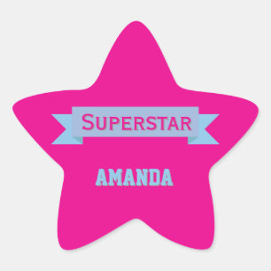 Sticker Étoile Superstar avec nom personnalisé