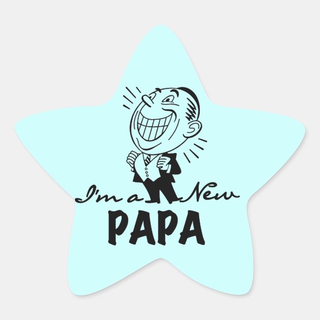Sticker Étoile T-shirts et cadeaux pour papa nouveau souriant (Devant)