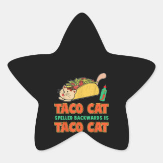 Sticker Étoile Taco Chat Écrit À L'Arrière Est Taco Chat Drôle Ca
