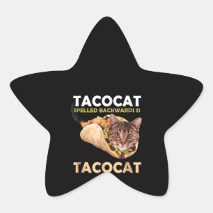 Sticker Étoile Tacocat mignon Taco Chat épelé vers l'arrière
