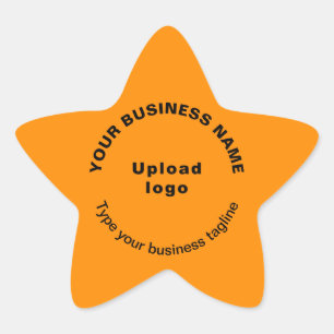 Sticker Étoile Tagline d'entreprise sur l'autocollant orange Colo