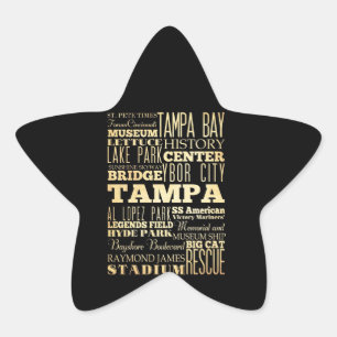 Sticker Étoile Tampa City of Florida State Typography Art