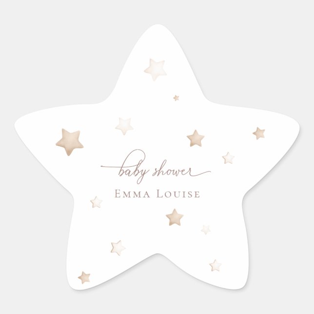 Sticker Étoile Teddy Bear au-dessus du Baby shower neutre de la l (Devant)