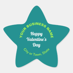 Sticker Étoile Textes ordinaires Entreprise Valentine Turquoise V