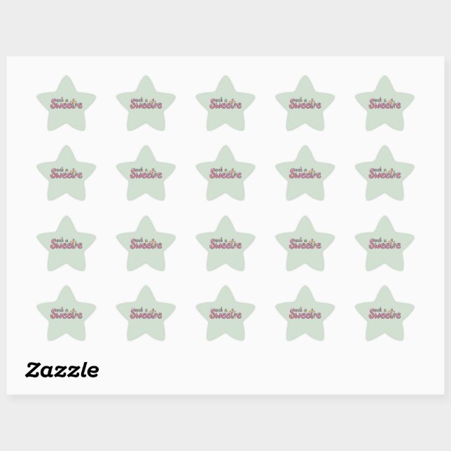 Sticker Étoile Thème de bonbons Kawaii (Feuille)