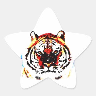 Sticker Étoile Tigre sauvage