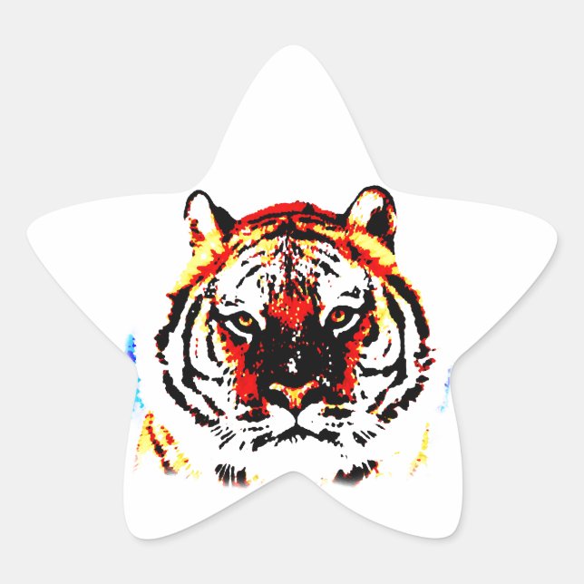 Sticker Étoile Tigre sauvage (Devant)