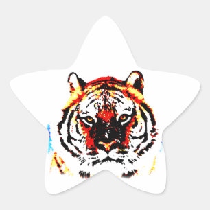 Sticker Étoile Tigre sauvage