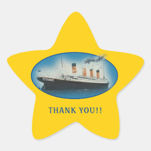 Sticker Étoile Titanic Merci jaune Faveur