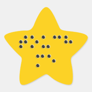 Sticker étoile Touchez-moi (Braille)