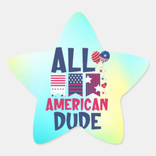 Sticker Étoile Tous les américains Dude-96993