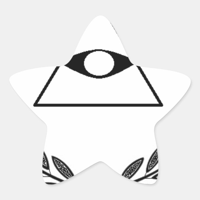 Sticker Étoile Tous les symboles de l'écusson des yeux Voir F&AM (Devant)
