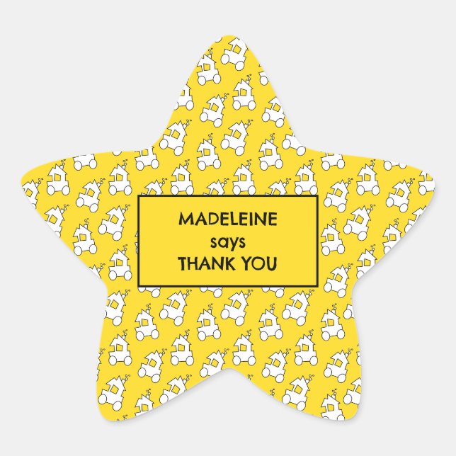 Sticker Étoile Train Anniversaire Sac Goody (Devant)