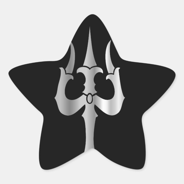 Sticker Étoile Trident de lord Shiva- hindouisme (Devant)