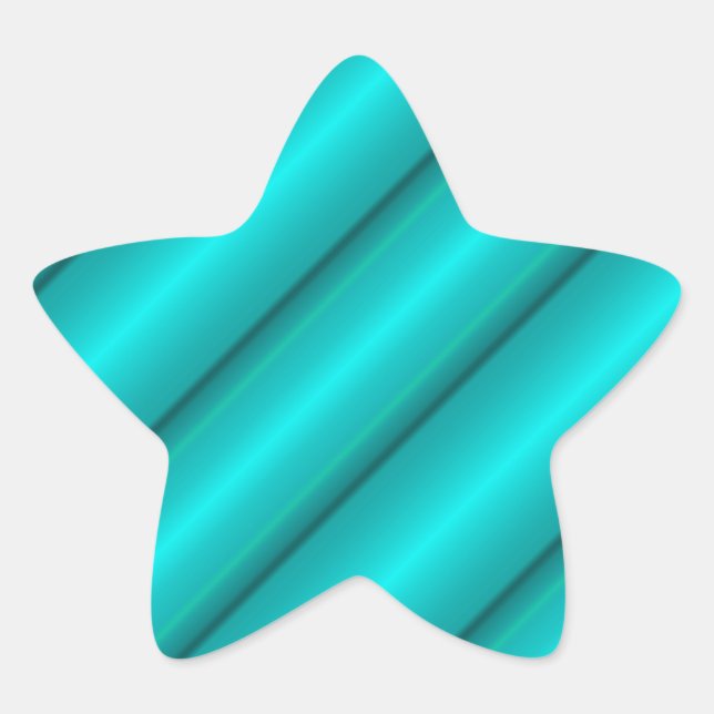 Sticker Étoile Tubes Abstraits en Turquoise (Devant)