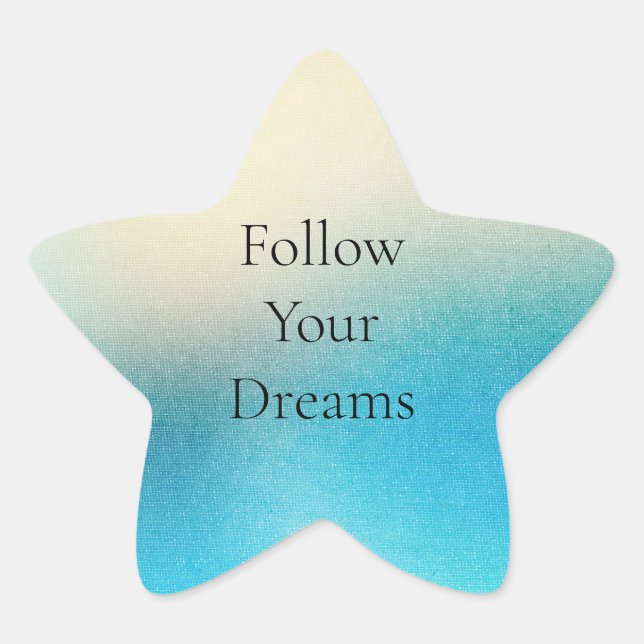 Sticker Étoile Turquoise Chic Blanc Aqua bleu (Devant)