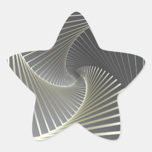 Sticker Étoile twirl gris jaune