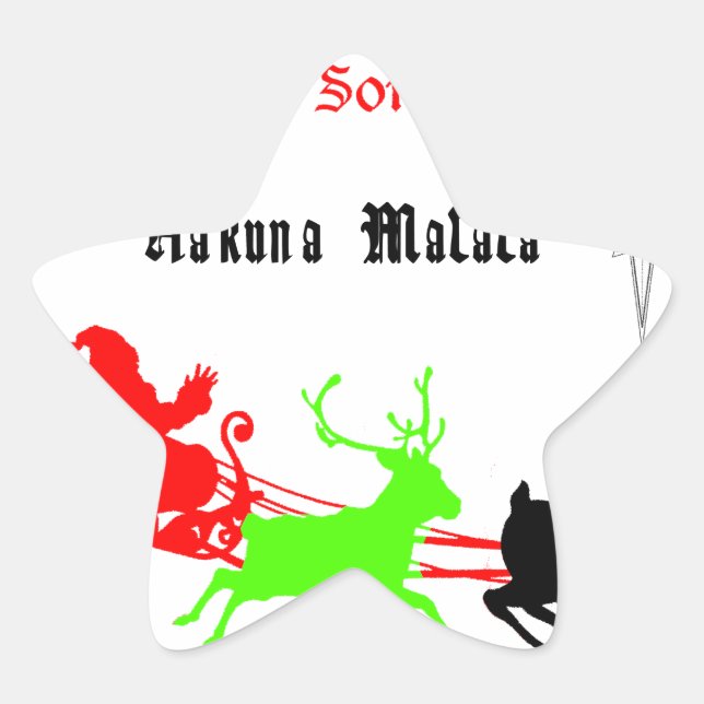 Sticker Étoile Une nuit de chants et chants de Noël Hakunamatata (Devant)