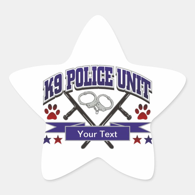 Sticker Étoile Unité de police K9 personnalisée (Devant)