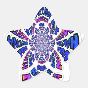 Sticker Étoile USA Celebration : Lovely Fun Text Dynamic Art