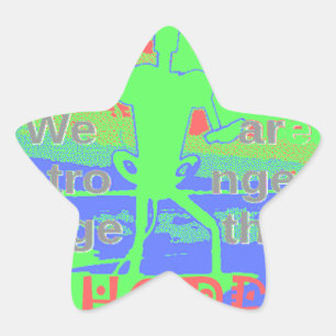 Sticker Étoile USA Hope : Neon Lemon & Orange Art