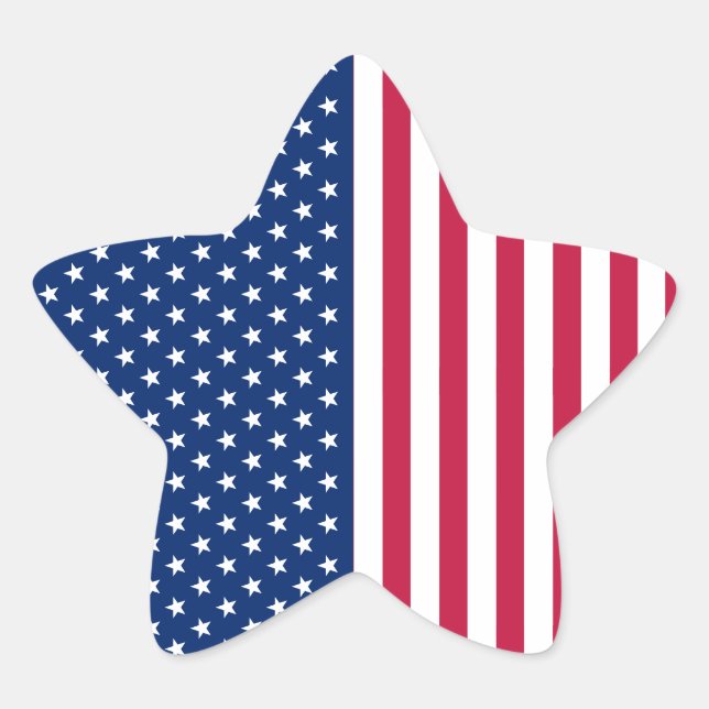 Sticker Étoile USA Rouge Bleu Blanc Étoiles Frappes Fête Faveurs (Devant)