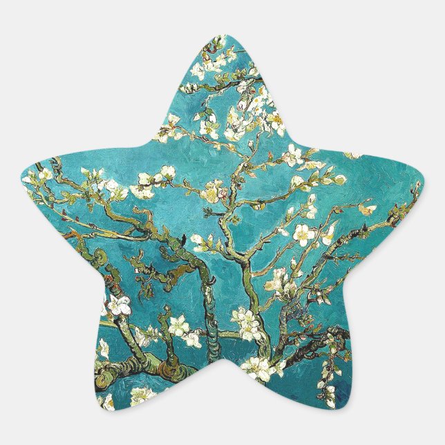 Sticker Étoile Van Gogh Almond Blossoms Impressionnisme Classique (Devant)